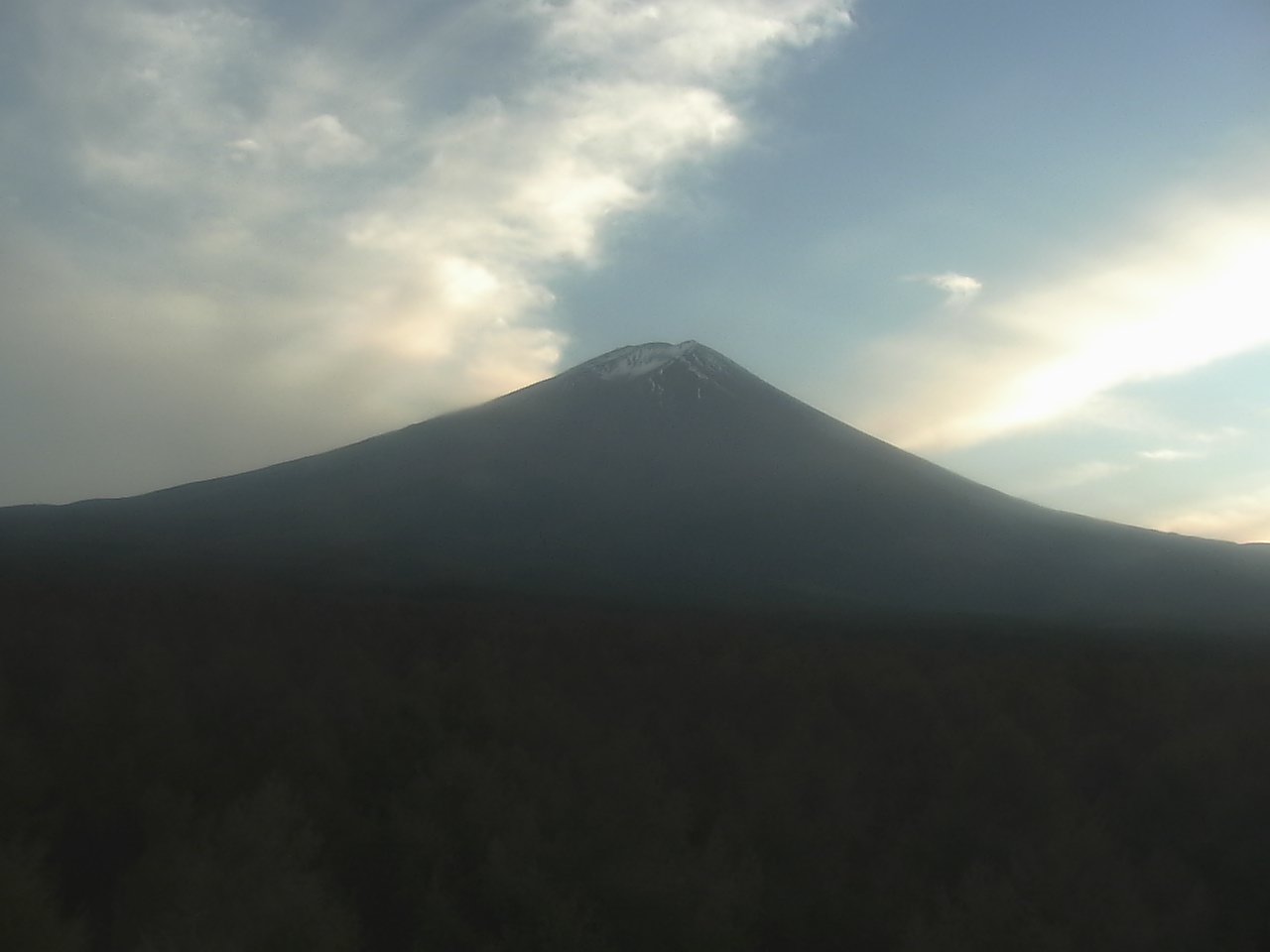 Mt. Fuji as viewed from northern foothills ( Fuji Hokuroku Flux Observation Site)