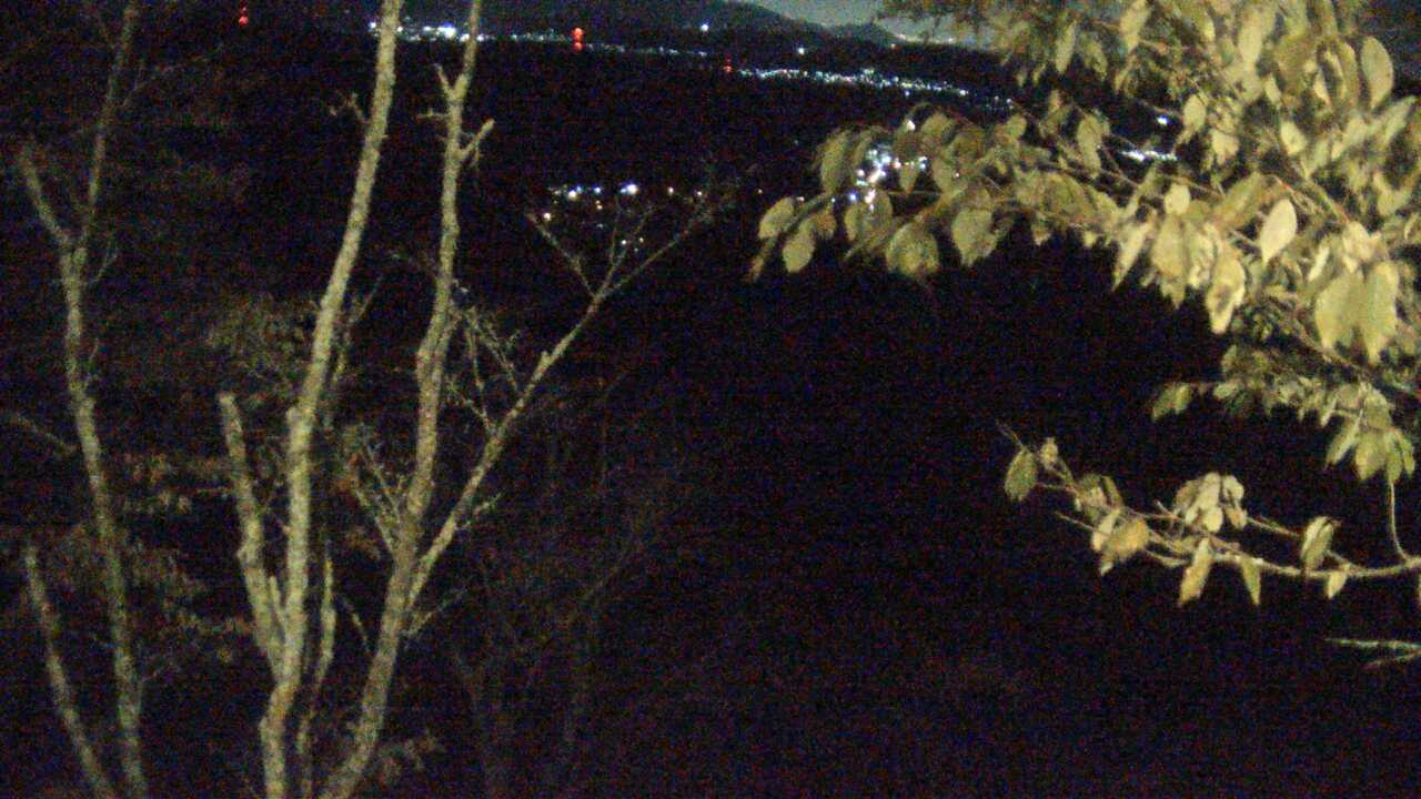 요시노산 가미센본 벚꽃과 마을