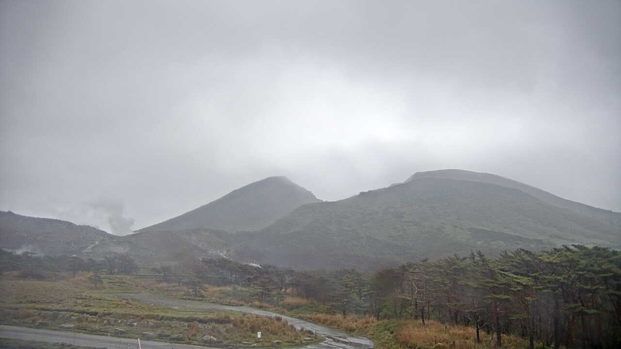 Kirishima mountains as viewed from the Ebino Highlands