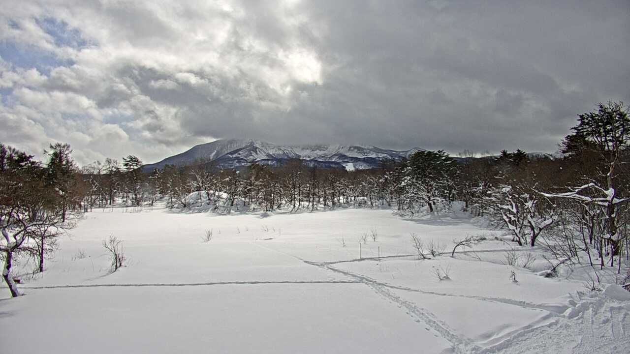 裏磐梯レンゲ沼と磐梯山