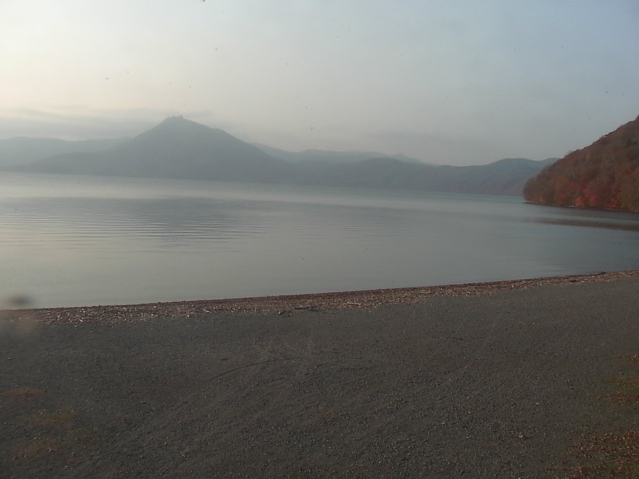 Lake Shikotsuko and neighboring mountains