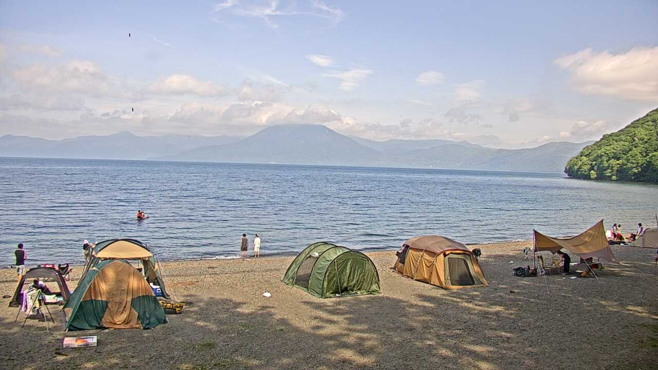Lake Shikotsuko and neighboring mountains
