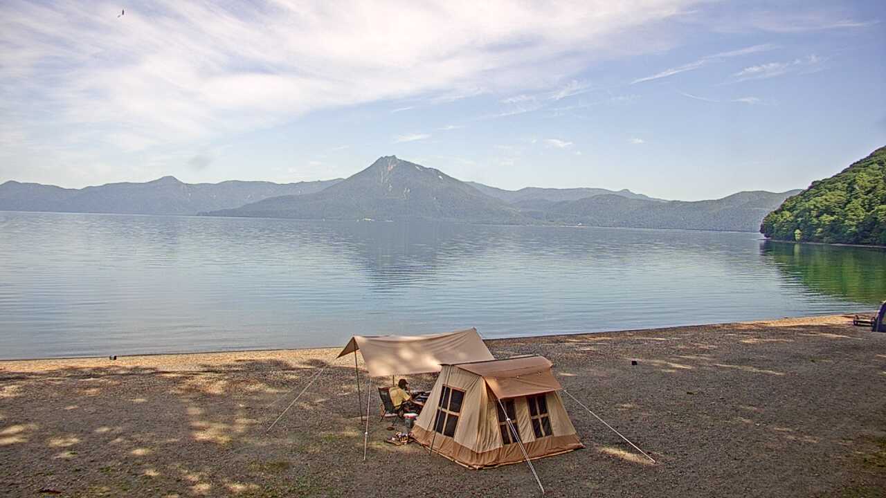 Lake Shikotsuko and neighboring mountains