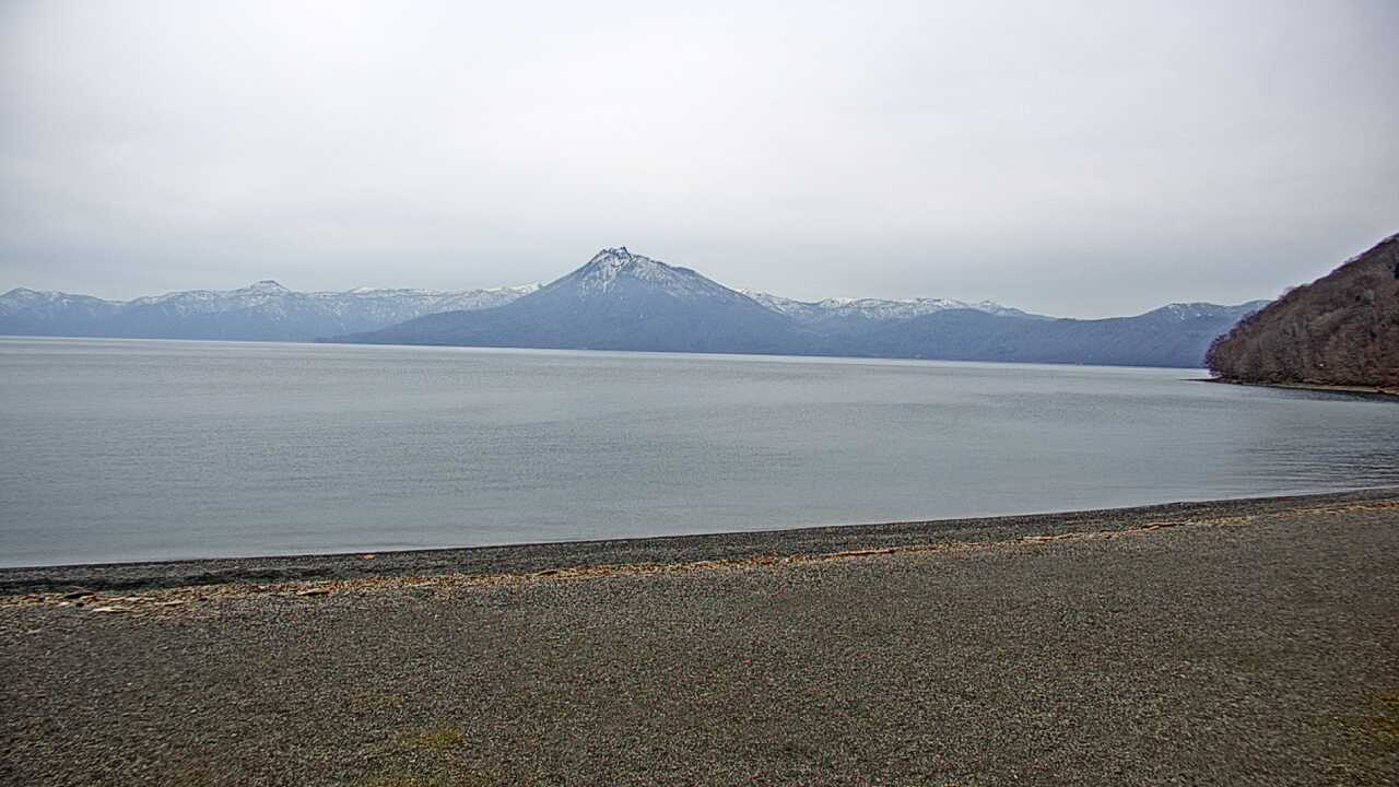 Lake Shikotsuko and neighboring mountains