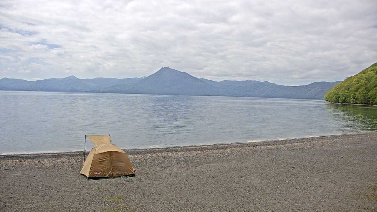 Lake Shikotsuko and neighboring mountains