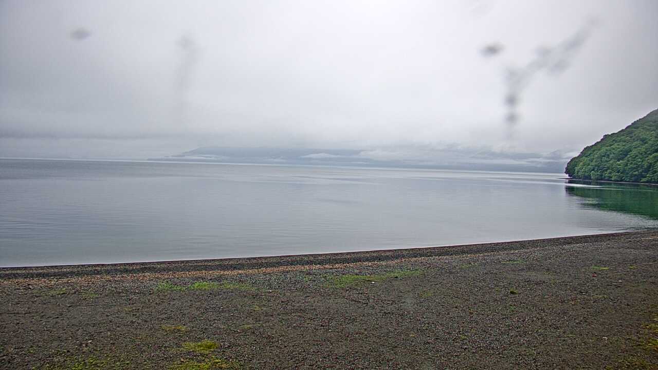 Lake Shikotsuko and neighboring mountains