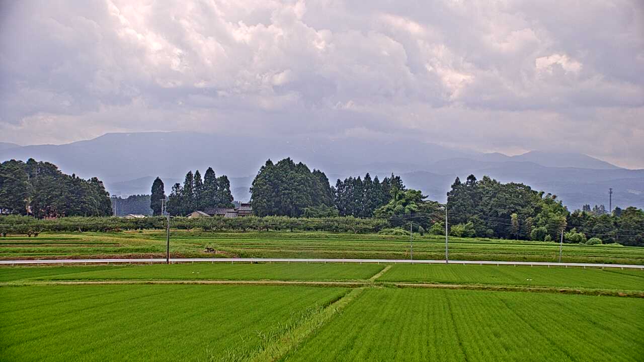 Mt. Gassan as viewed from Haguro Town